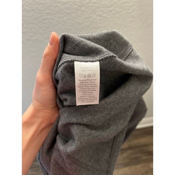 Everlane 100% Cotton Mockneck Dress Gray XS Long Sleeve A-Line EUC Minimalist - Picture 6 of 6